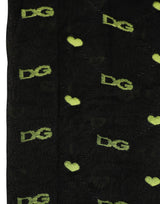 Dolce & Gabbana Collant en Nylon Noir avec Logo Bas Chaussettes