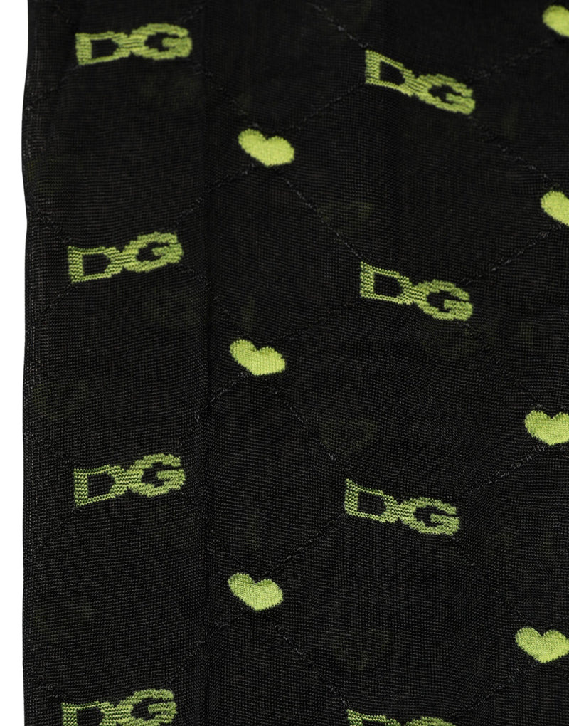 Dolce & Gabbana Black Nylon Logo Tights Stocking Pantyhose Socks