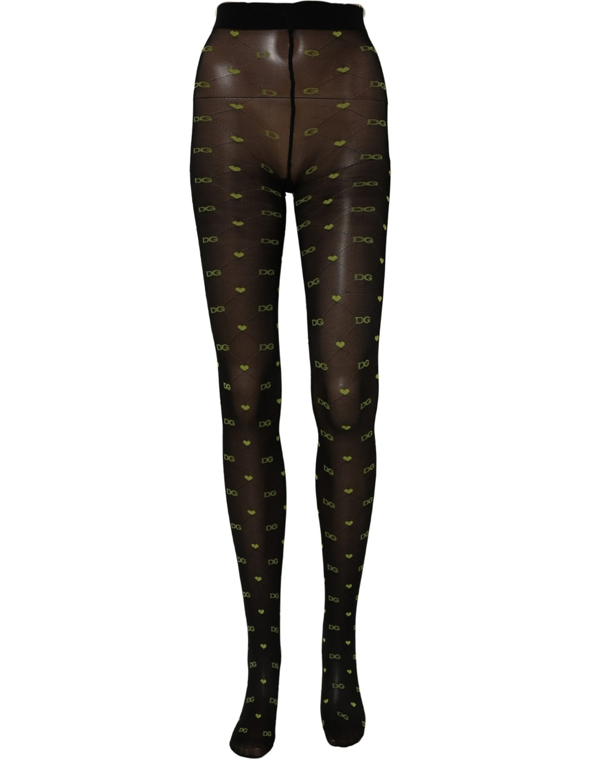 Dolce & Gabbana Collant en Nylon Noir avec Logo Bas Chaussettes