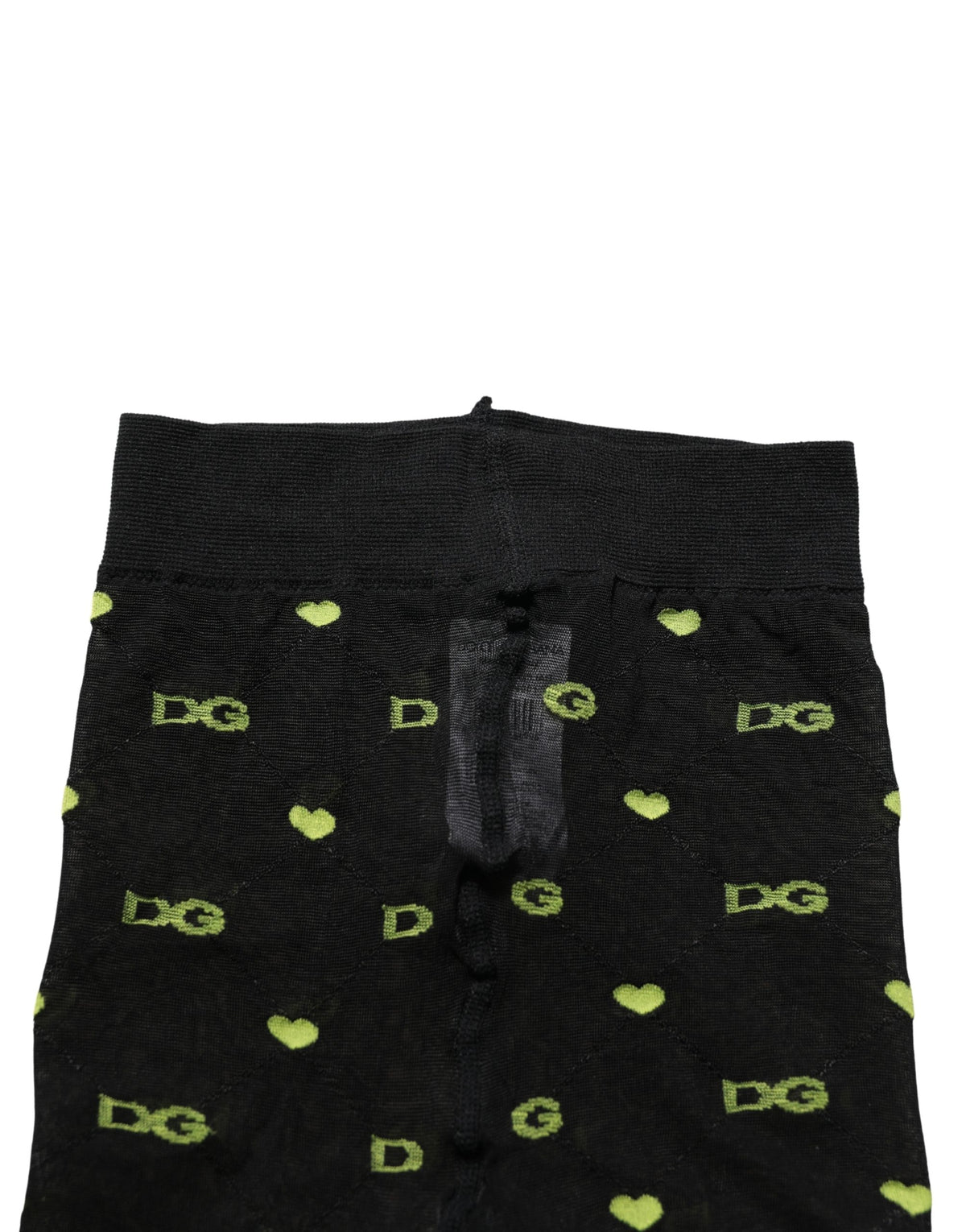 Dolce & Gabbana Collant en Nylon Noir avec Logo Bas Chaussettes