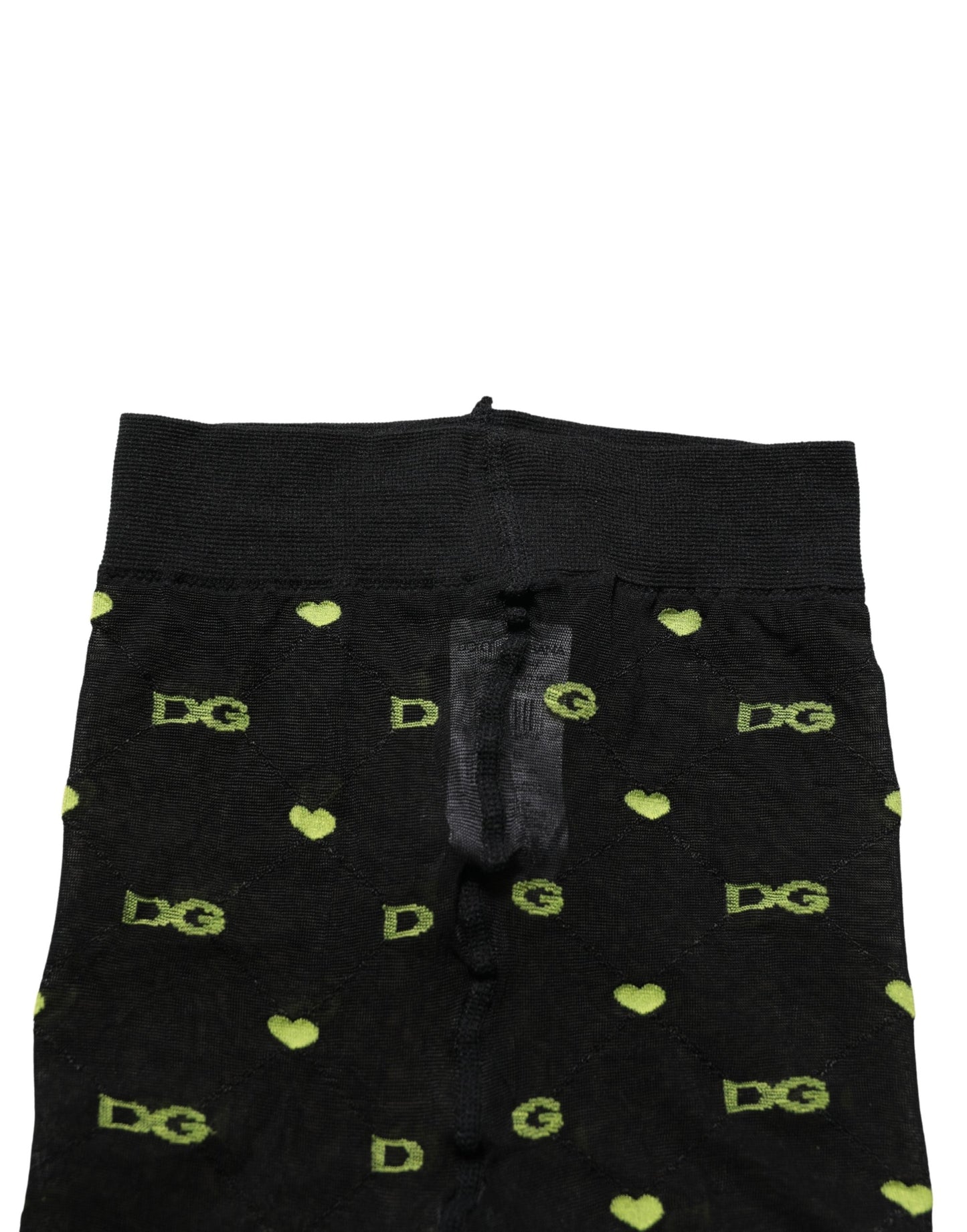 Dolce & Gabbana Black Nylon Logo Tights Stocking Pantyhose Socks
