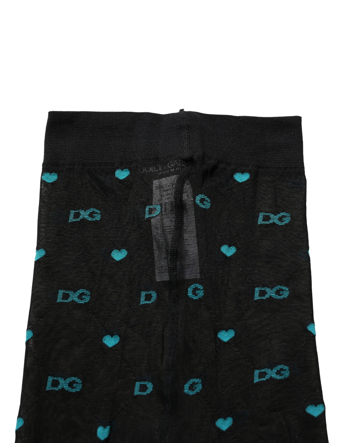 Bas Autofixants Mi-Bas Chaussettes Collants en Nylon Noir à Logo Dolce & Gabbana