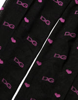 Collants bas cœurs en nylon noir Dolce & Gabbana
