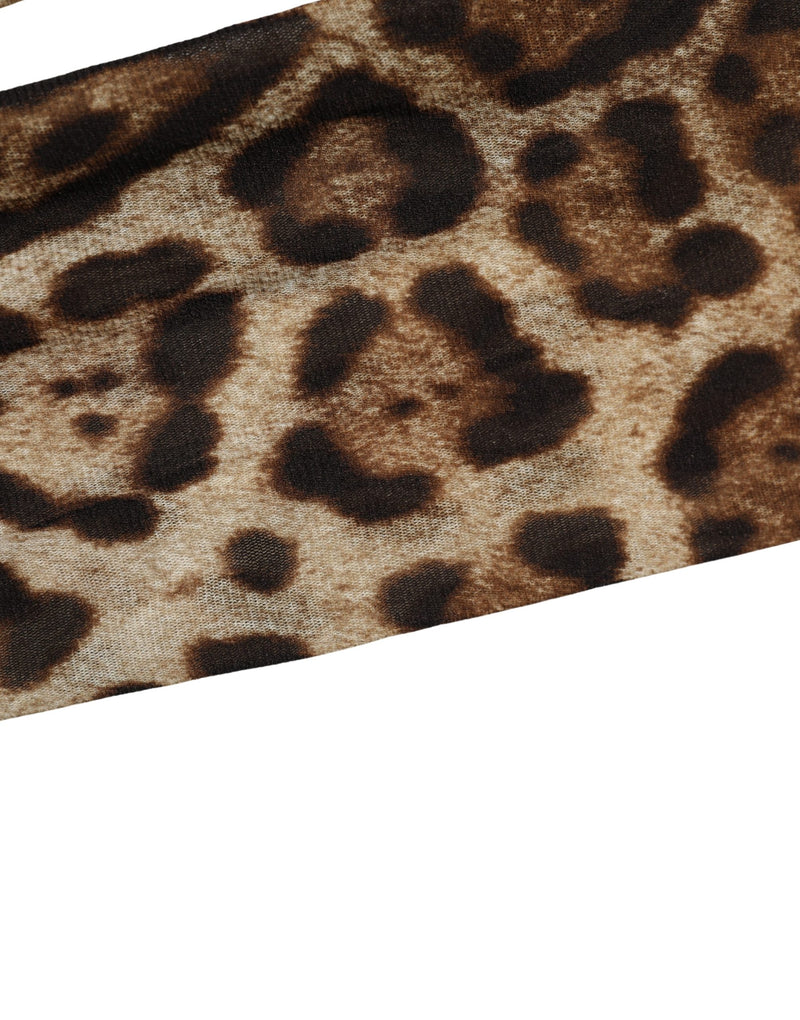 Dolce & Gabbana Brown Leopard Nylon Tights Stocking Pantyhose Socks