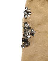 Dolce & Gabbana Chaussettes hautes marron extensibles à motif floral et cristaux transparents