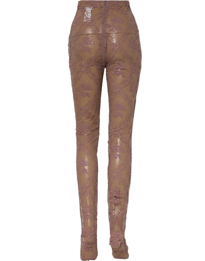 Dolce & Gabbana Pink Floral Lace Tights Stockings Pantyhose Socks