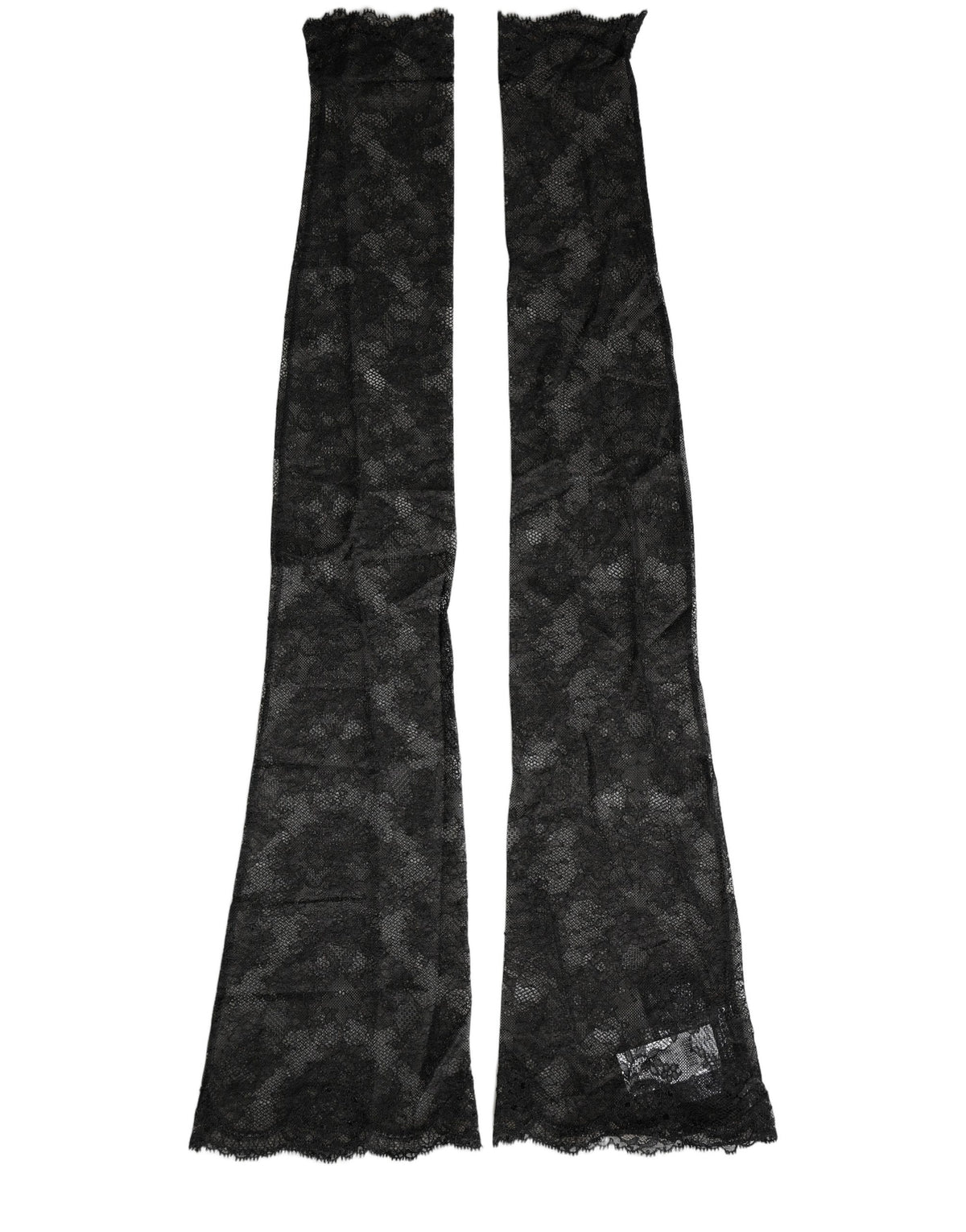 Chaussettes hautes Dolce & Gabbana en nylon stretch à dentelle florale noire