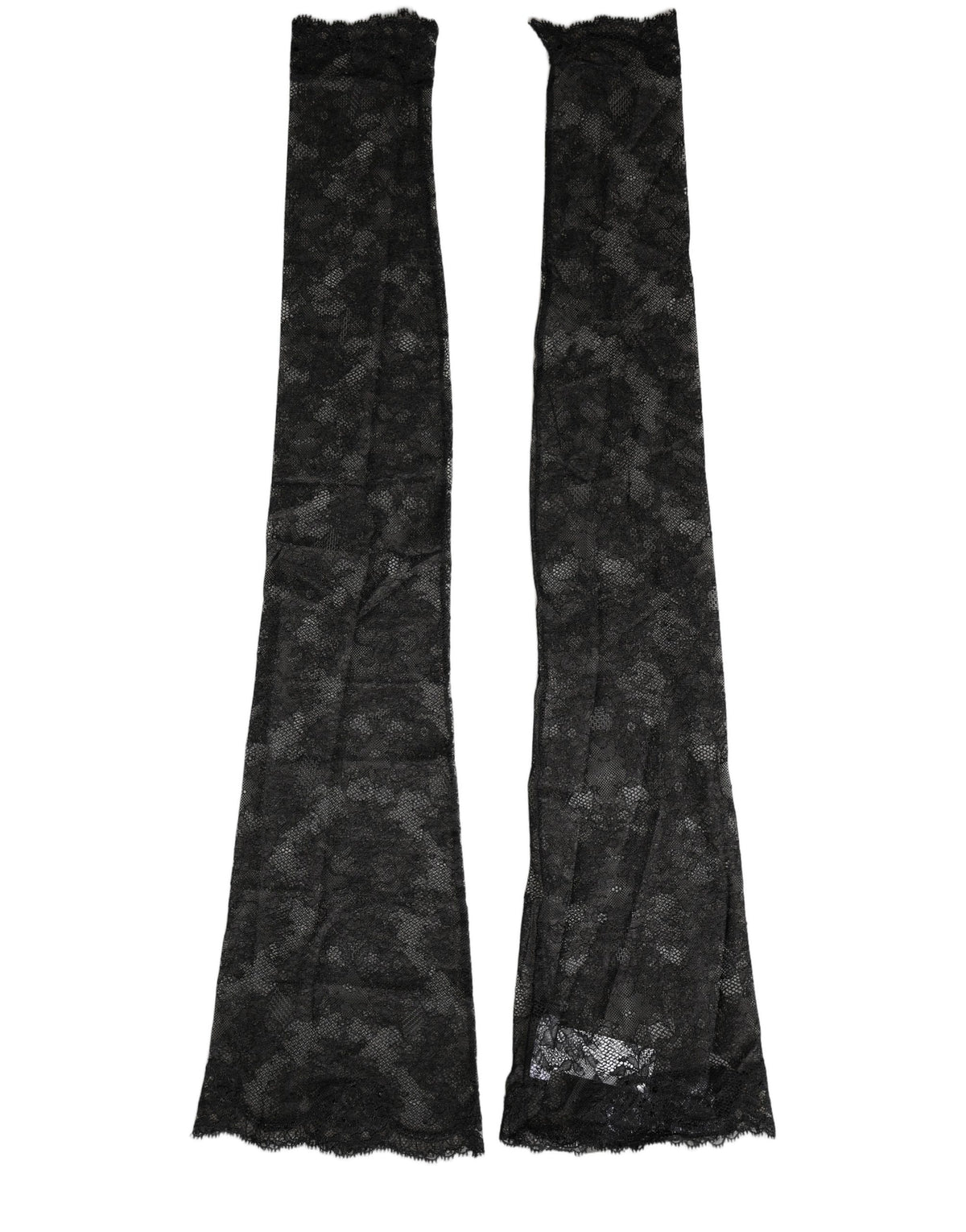 Chaussettes hautes Dolce & Gabbana en nylon stretch à dentelle florale noire