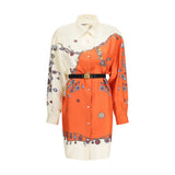 Robe décontractée en soie orange Versace