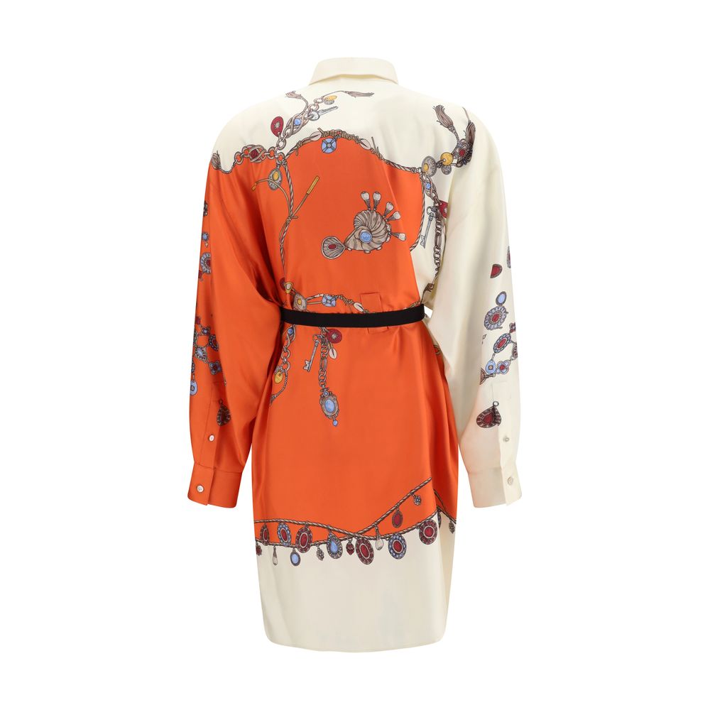 Robe décontractée en soie orange Versace
