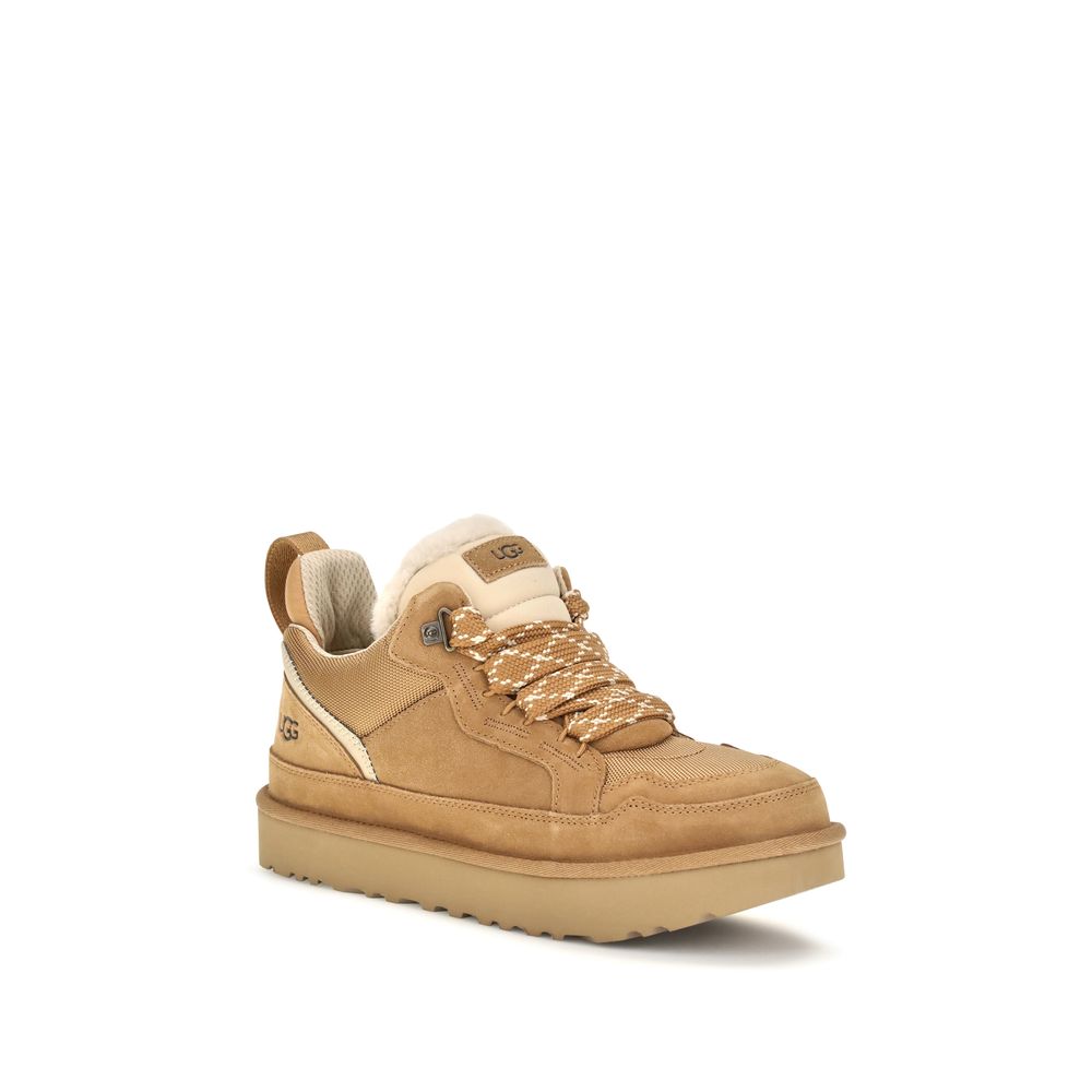 Baskets Chunky UGG en Cuir de Veau Beige Bos Taurus