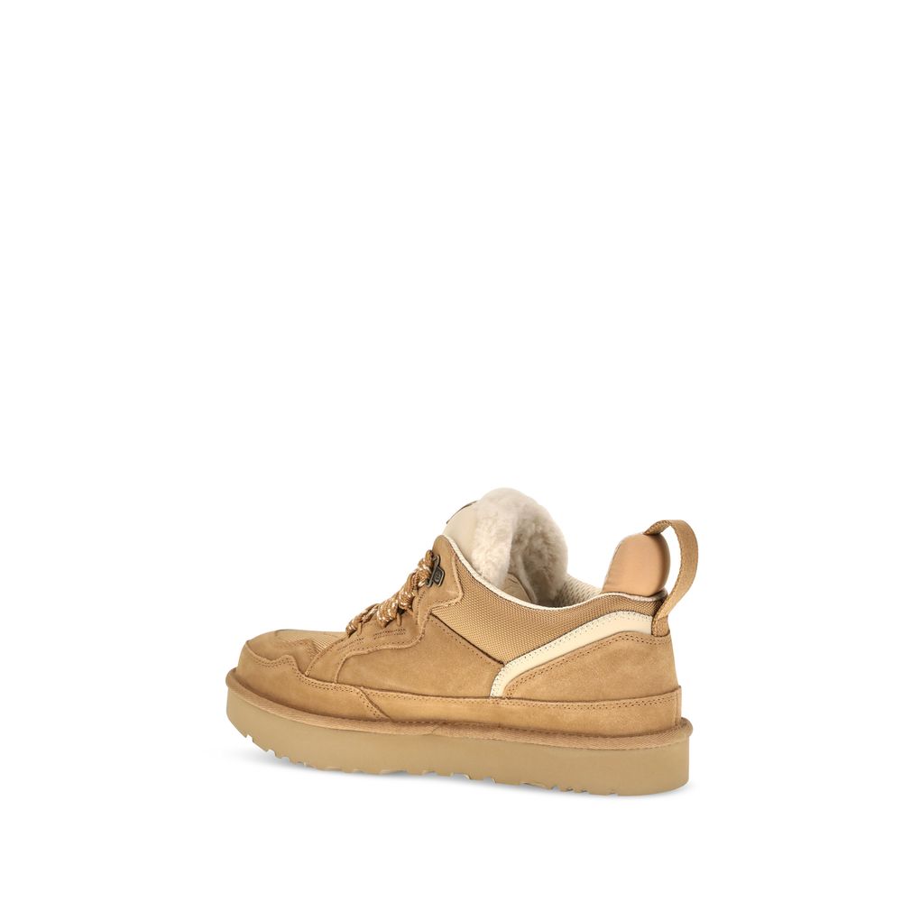 Baskets Chunky UGG en Cuir de Veau Beige Bos Taurus