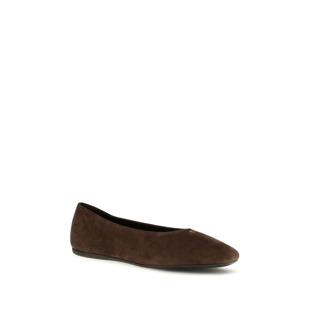 Ballerines Prada en cuir de veau marron Bos Taurus