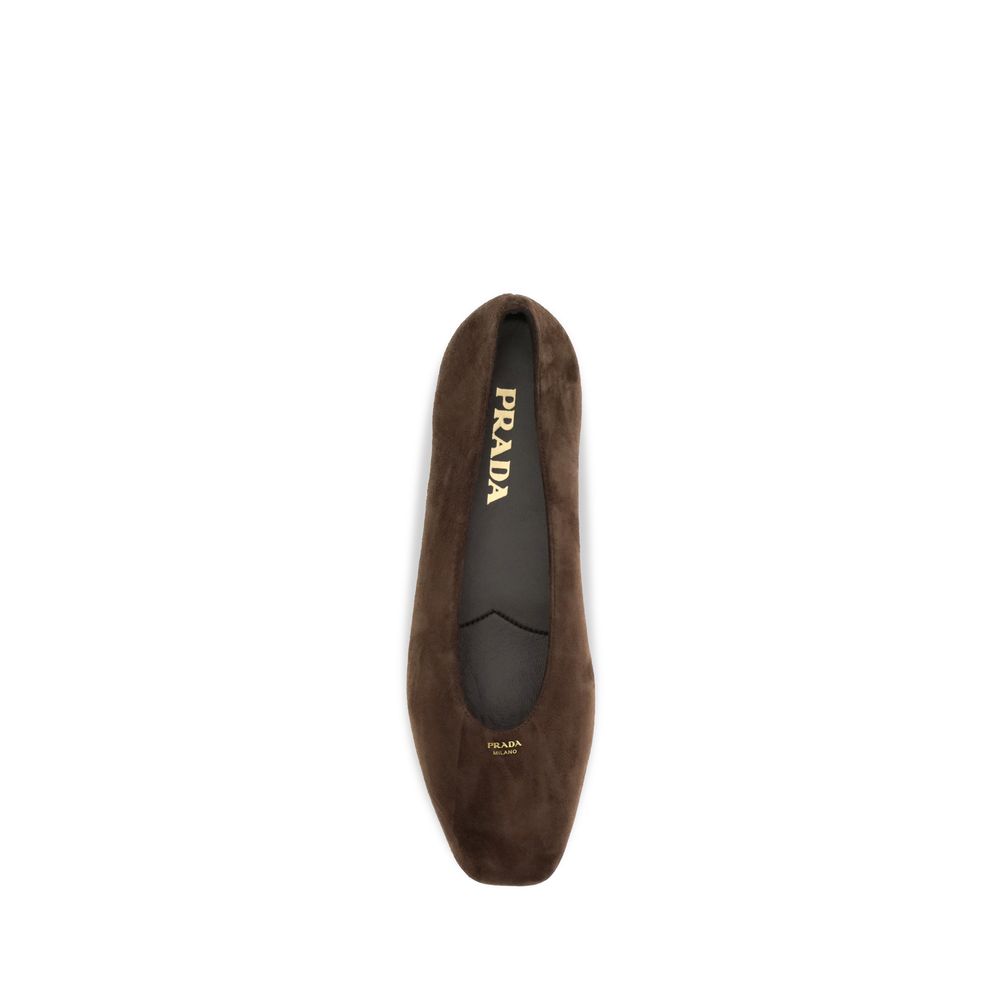 Ballerines Prada en cuir de veau marron Bos Taurus