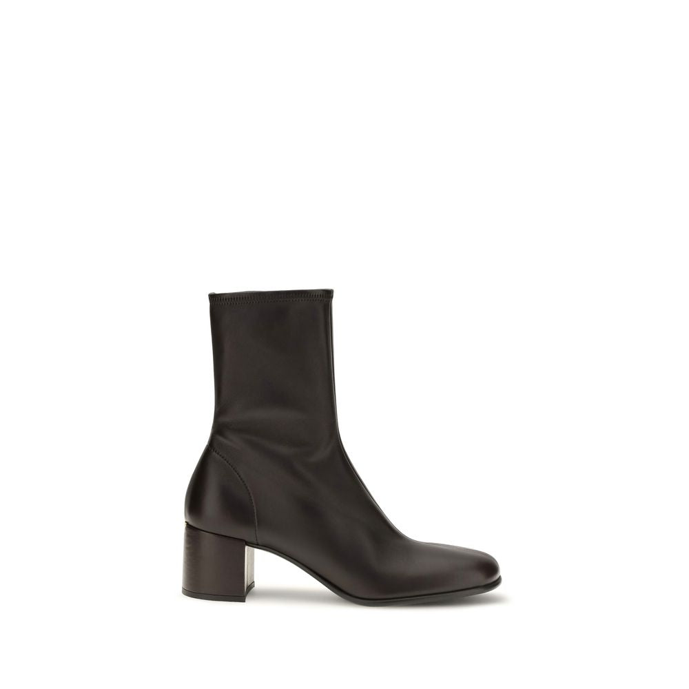 Bottines Prada marron en peau d'agneau Ovis Aries Aries