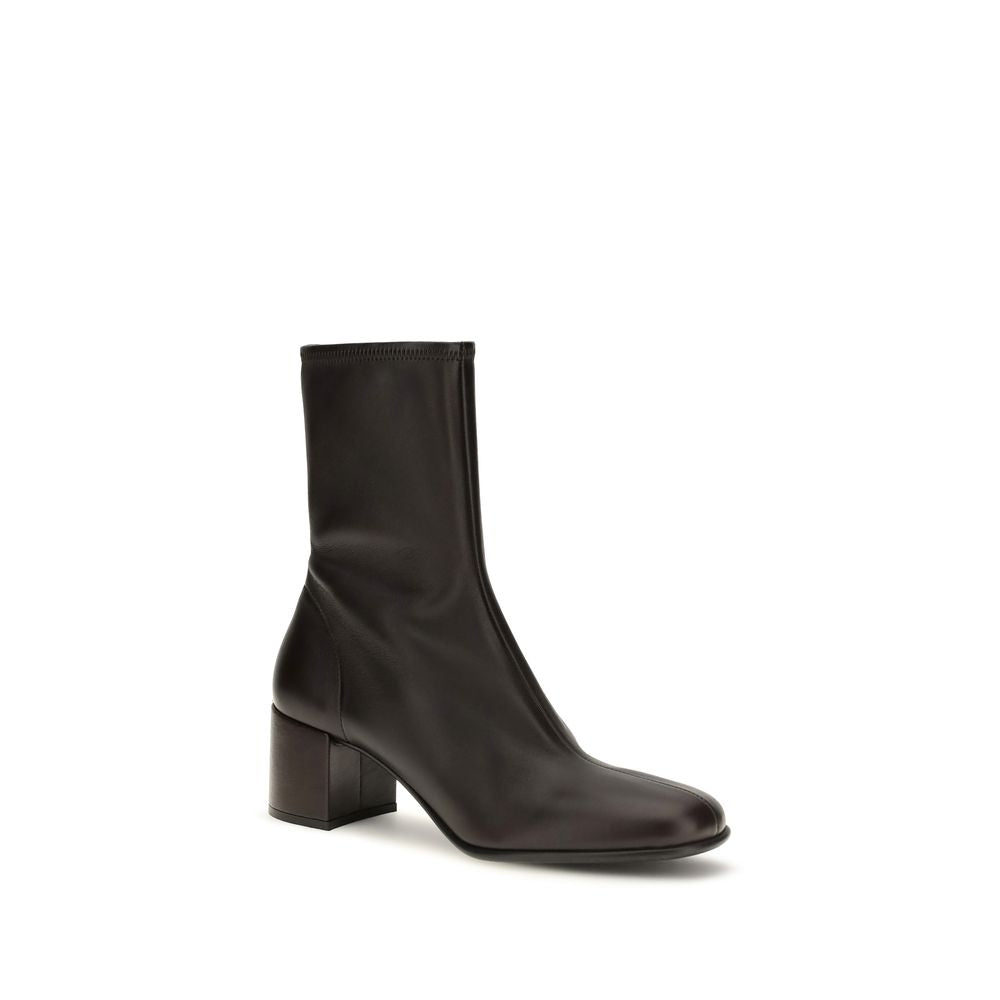Bottines Prada marron en peau d'agneau Ovis Aries Aries