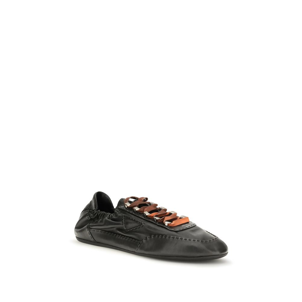 Baskets de sport Prada noires en agneau Ovis Aries Aries