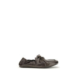 Mocassins à enfiler Prada en cuir de veau marron