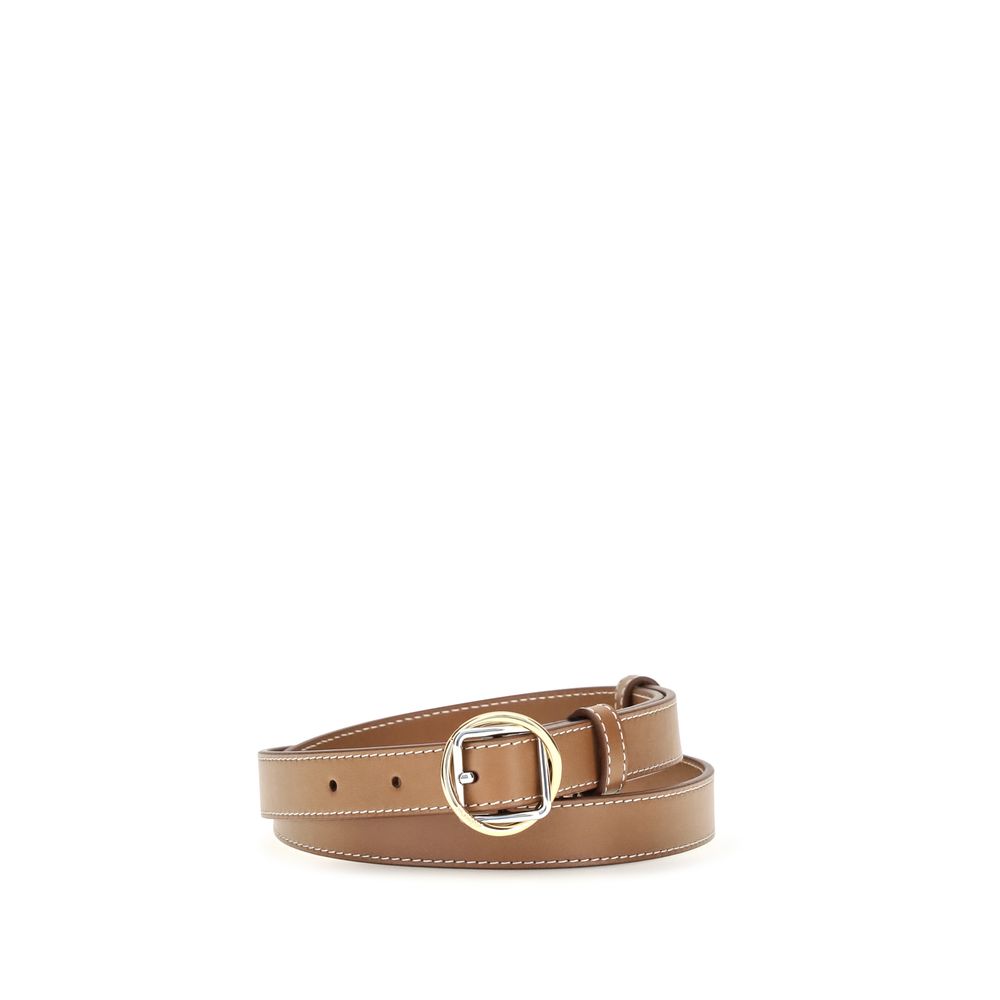 Ceinture fine Jacquemus en cuir de veau beige