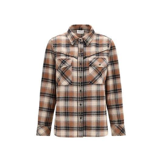 P.A.R.O.S.H. Brown Cotton Pattern Shirt