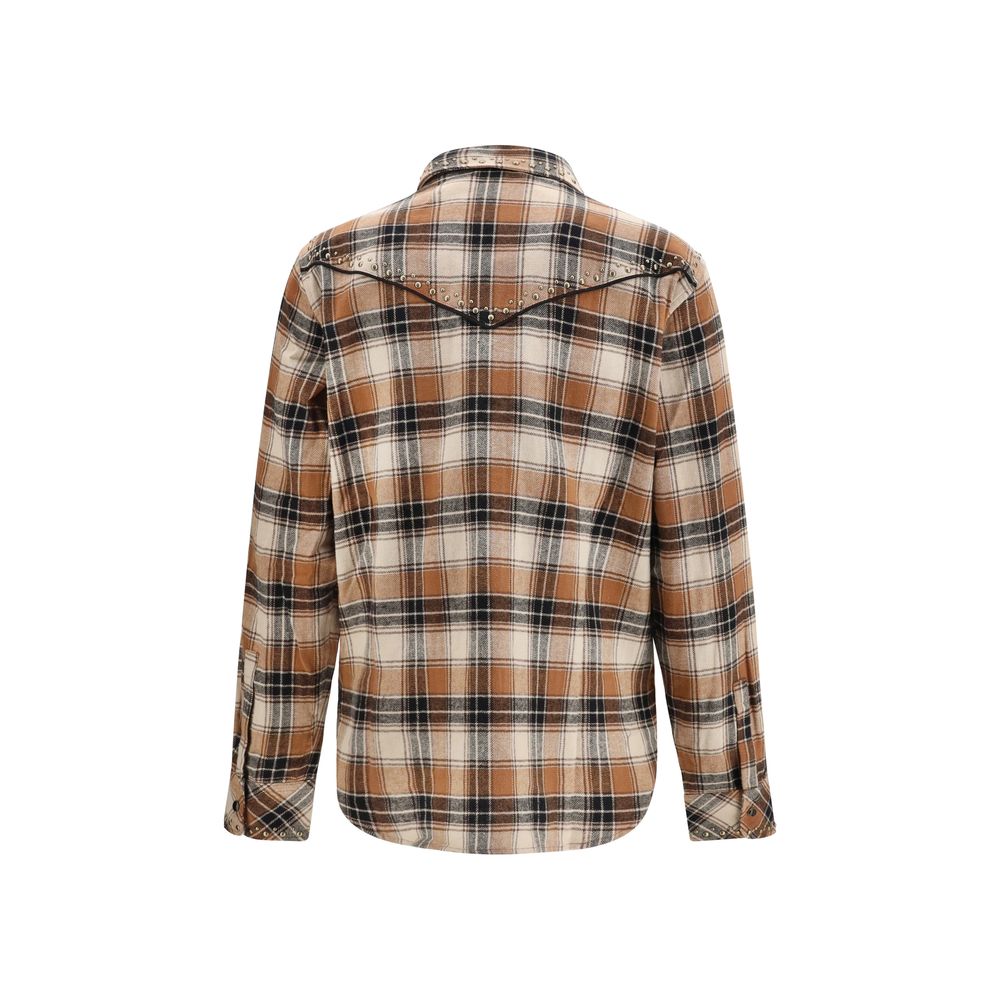 Chemise P.A.R.O.S.H. en coton marron à motifs