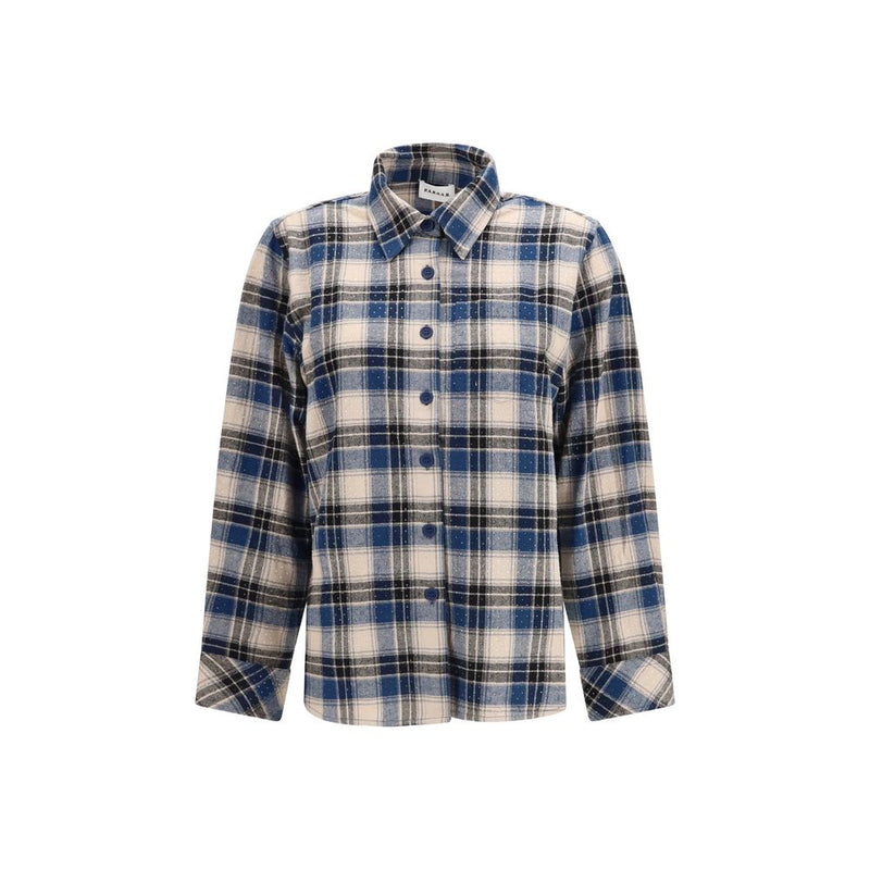 P.A.R.O.S.H. Blue Cotton Pattern Shirt