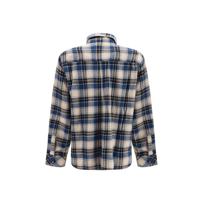 P.A.R.O.S.H. Blue Cotton Pattern Shirt