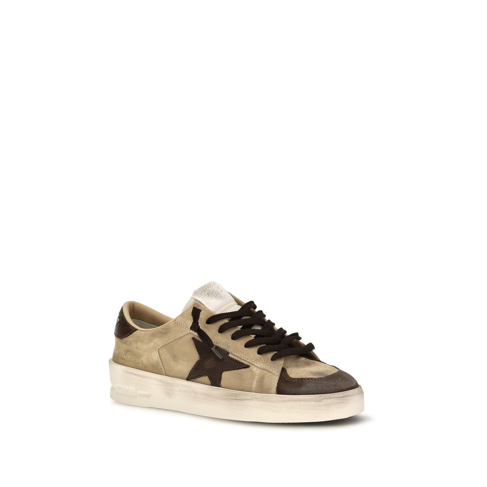 Baskets Golden Goose en cuir de veau beige Bos Taurus