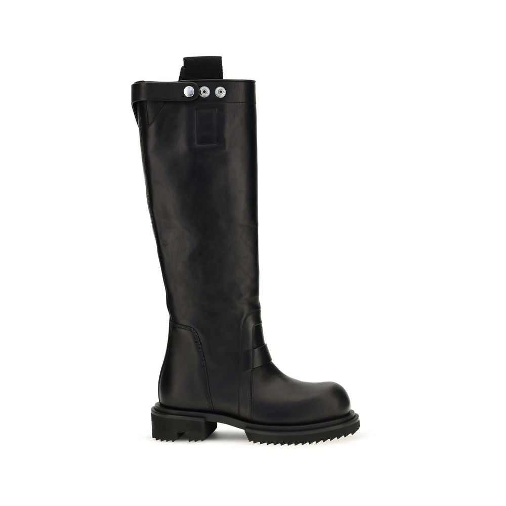 Bottes de pluie Rick Owens en cuir de veau noir Bos Taurus