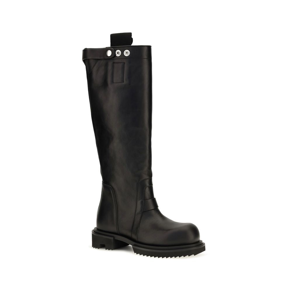 Bottes de pluie Rick Owens en cuir de veau noir Bos Taurus
