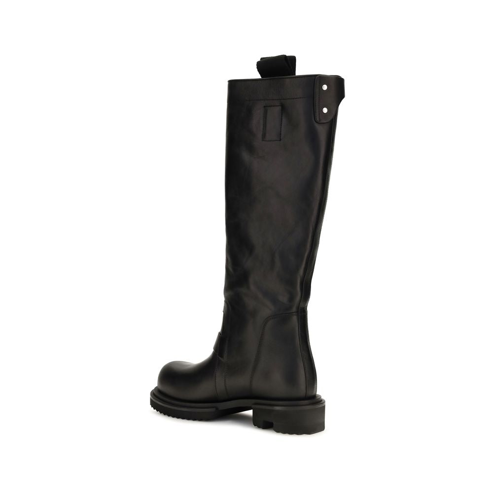 Bottes de pluie Rick Owens en cuir de veau noir Bos Taurus
