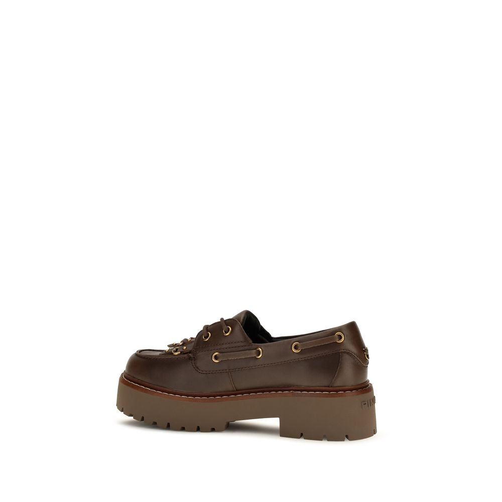 Mocassins compensés en cuir de veau brun Bos Taurus PINKO