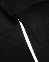 Chaussettes accessoires longues en veau Dolce & Gabbana en nylon noir avec logo pour femme