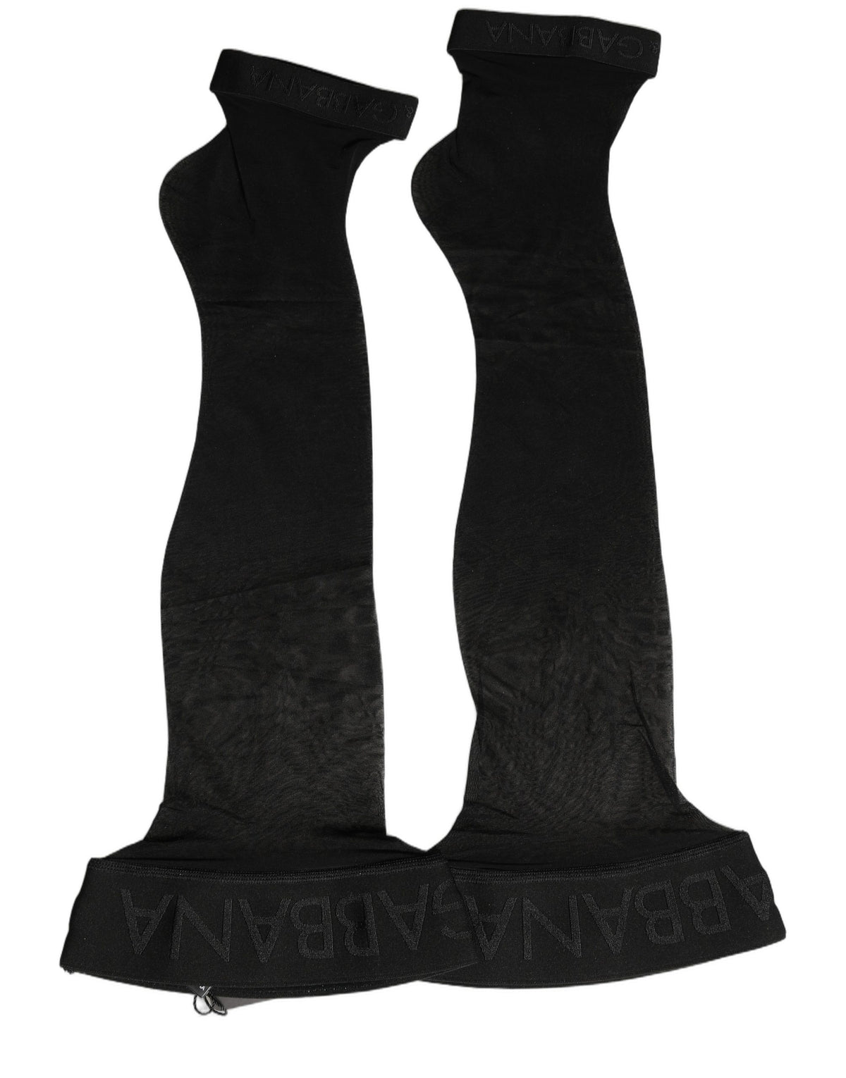 Chaussettes accessoires longues en veau Dolce & Gabbana en nylon noir avec logo pour femme