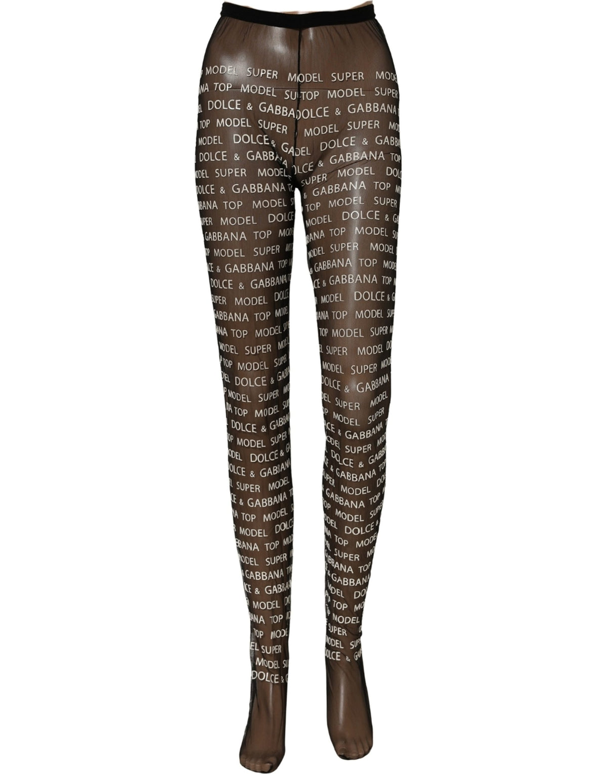Dolce & Gabbana Collants Chaussettes Extensibles Transparentes Imprimé Intégral Noir Blanc