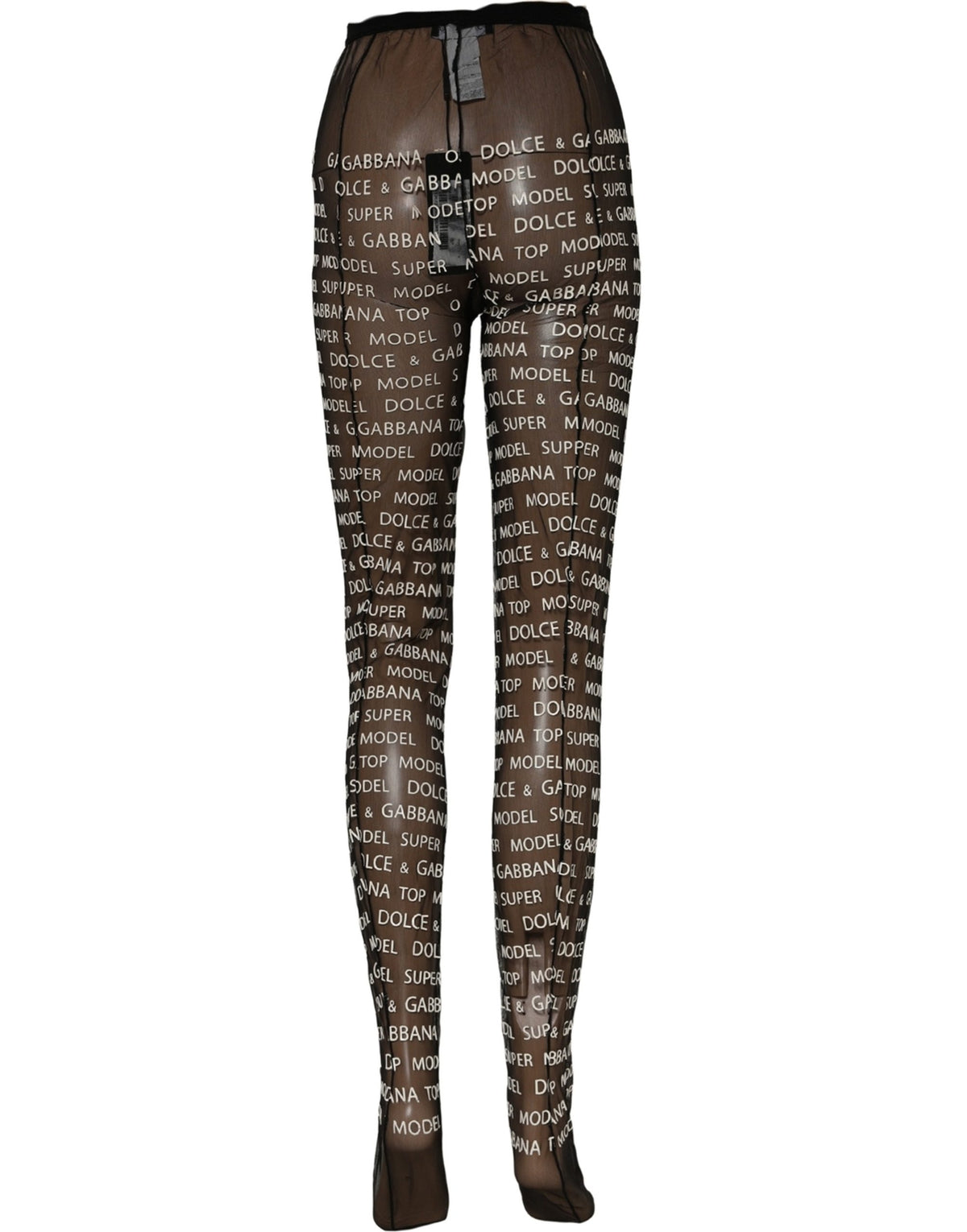 Dolce & Gabbana Collants Chaussettes Extensibles Transparentes Imprimé Intégral Noir Blanc