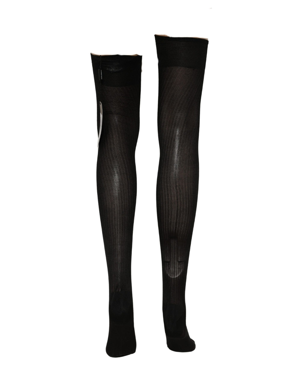 Chaussettes hautes Dolce & Gabbana noires DG Logo à strass