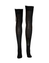 Chaussettes hautes Dolce & Gabbana noires DG Logo à strass