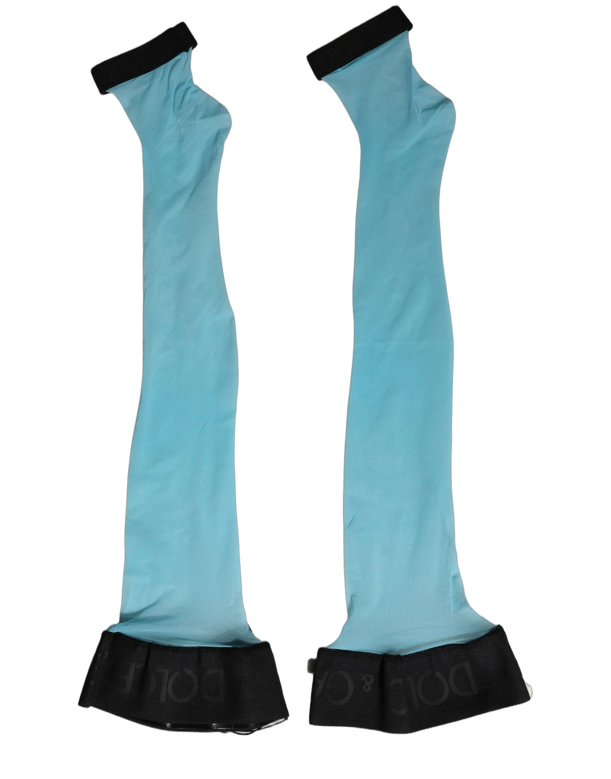 Chaussettes montantes pour femme Dolce & Gabbana Light Blue Nylon Thigh High Women Accessory