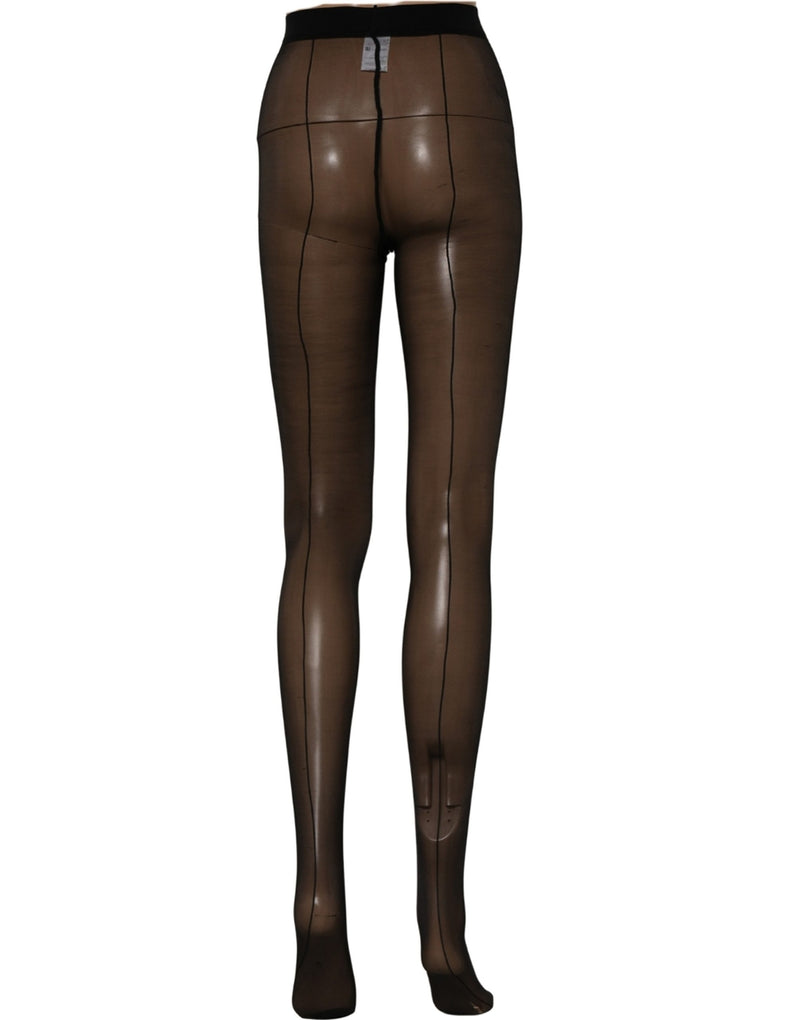 Dolce & Gabbana Black Nylon Tights Stocking Pantyhose Socks