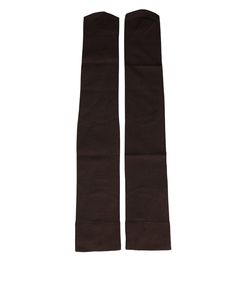 Dolce & Gabbana Brown Nylon Over Calf Long Women Accessory Socks
