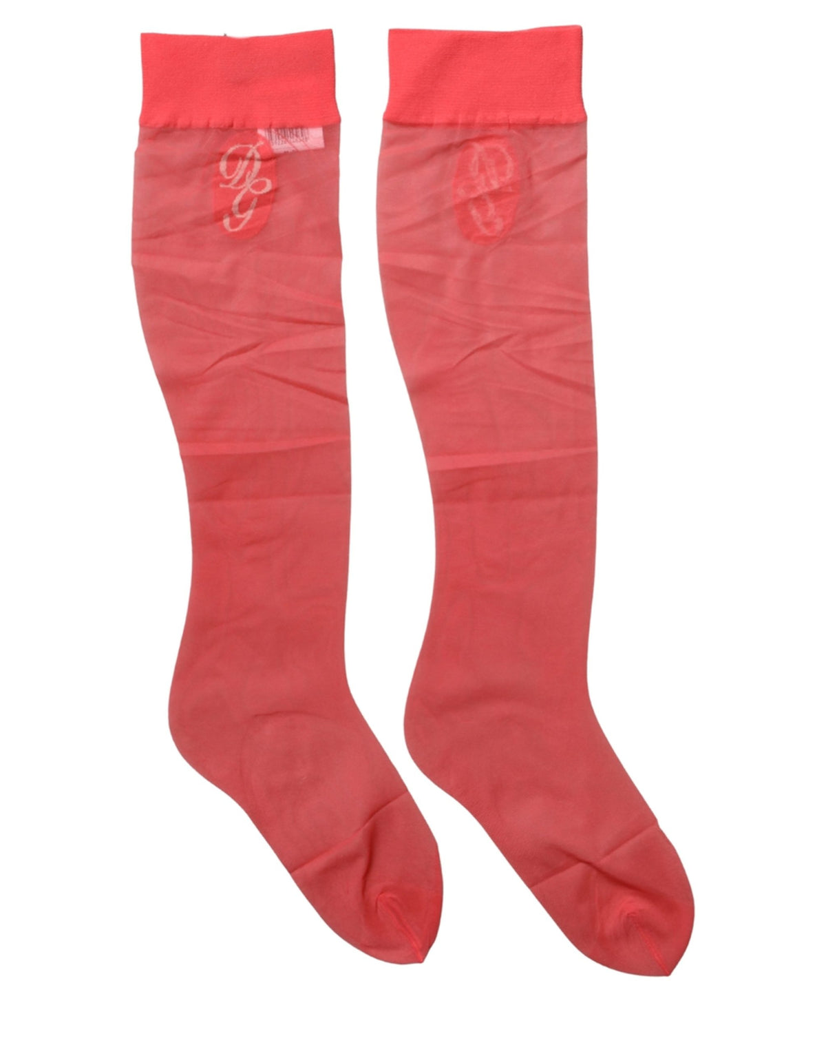 Chaussettes longues accessoires Dolce & Gabbana en maille de nylon rouge transparente