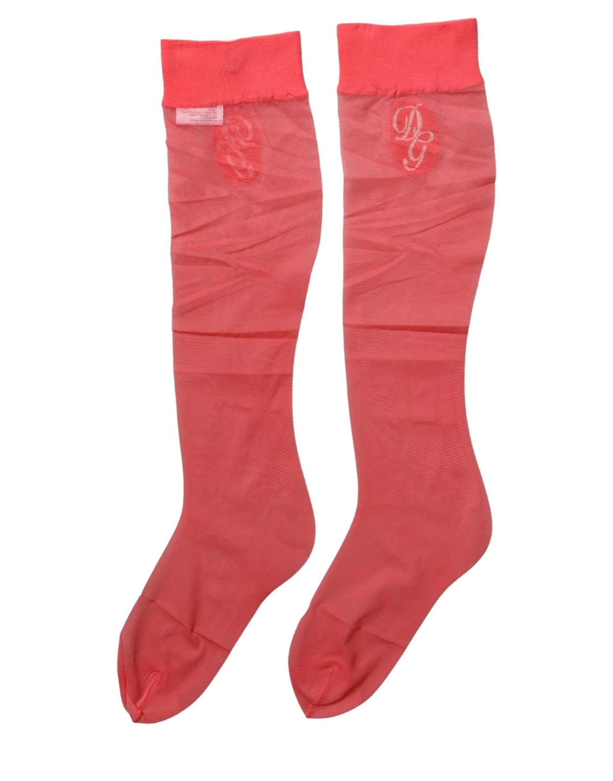 Chaussettes longues accessoires Dolce & Gabbana en maille de nylon rouge transparente