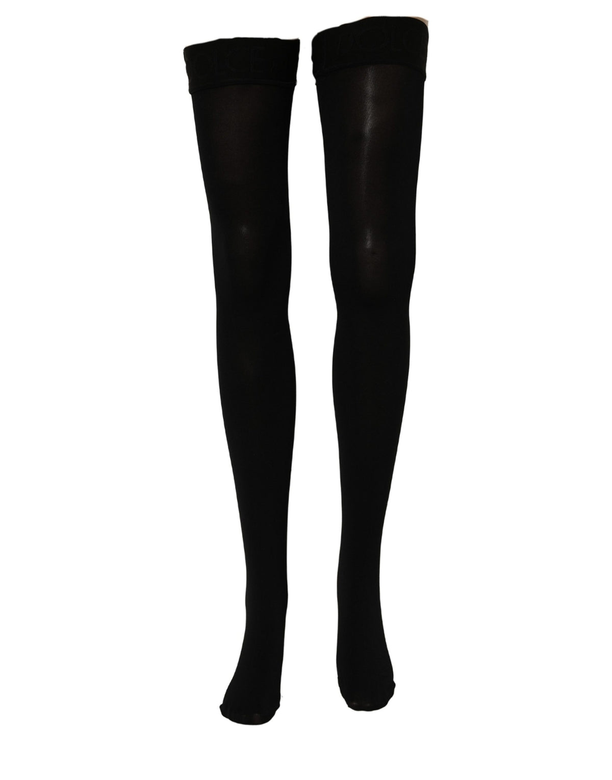 Bas auto-fixants Dolce & Gabbana noirs 100 % nylon