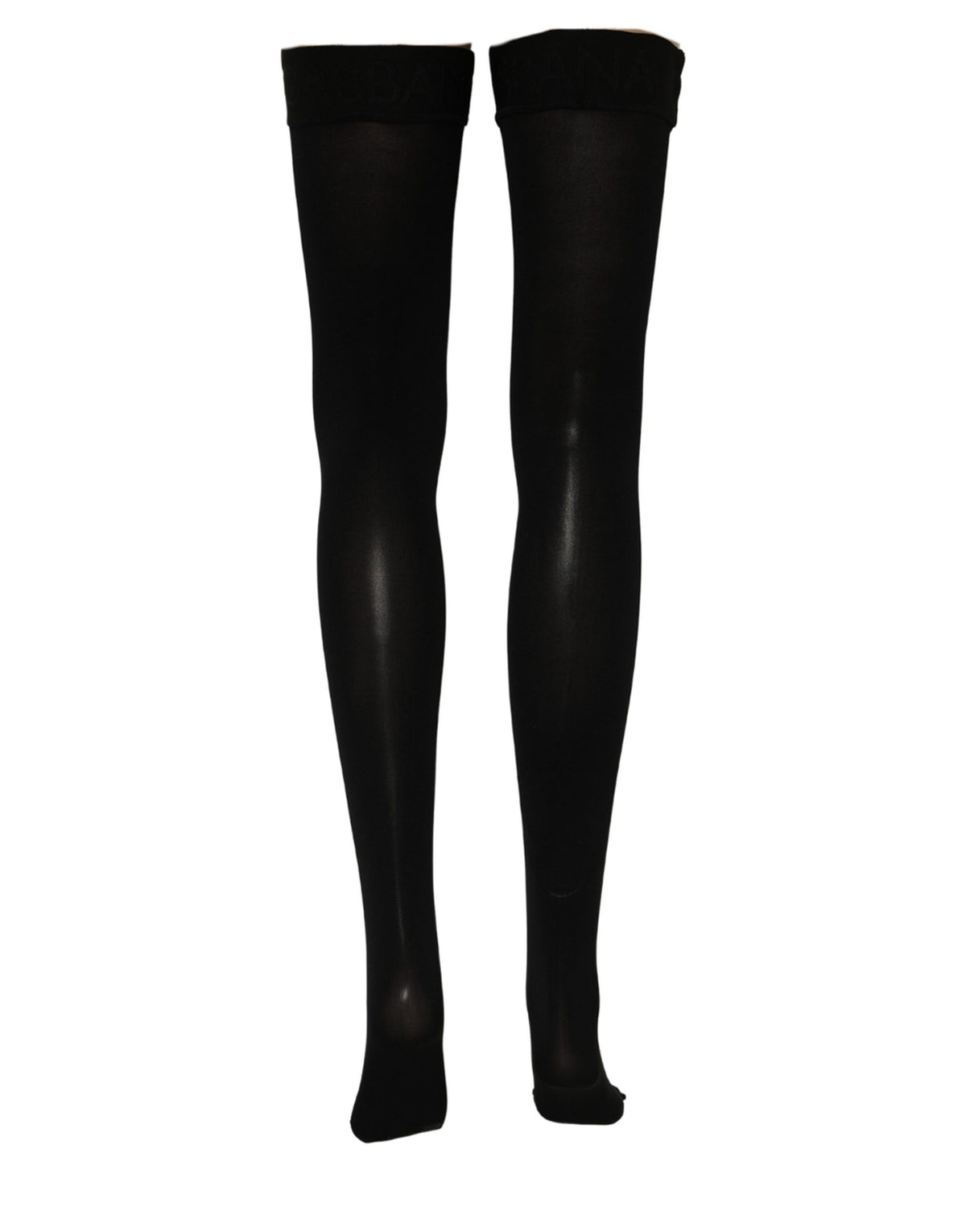 Bas auto-fixants Dolce & Gabbana noirs 100 % nylon