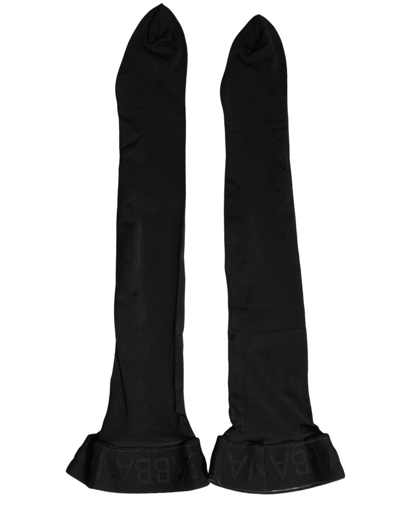 Dolce & Gabbana Black 100% Nylon Thigh High Stockings Socks