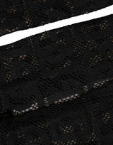 Chaussettes hautes Dolce & Gabbana noires transparentes en nylon à logo DG