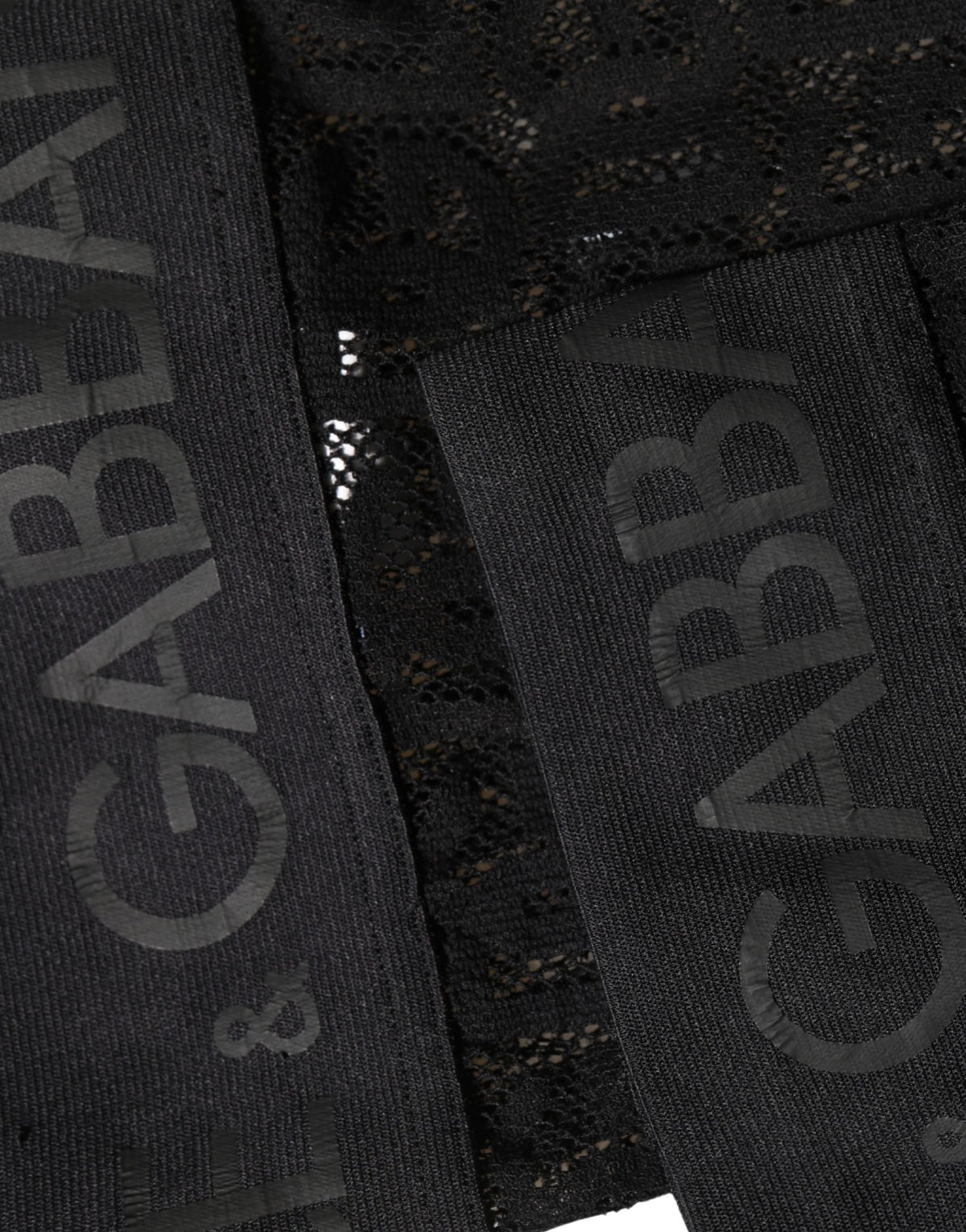 Chaussettes hautes Dolce & Gabbana noires transparentes en nylon à logo DG