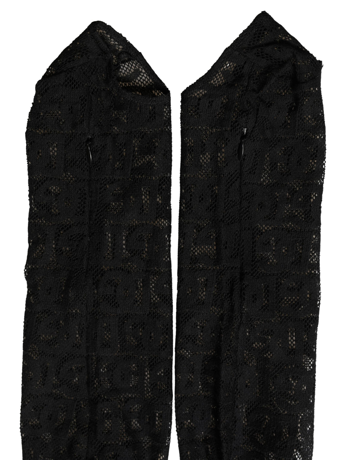 Chaussettes hautes Dolce & Gabbana noires transparentes en nylon à logo DG