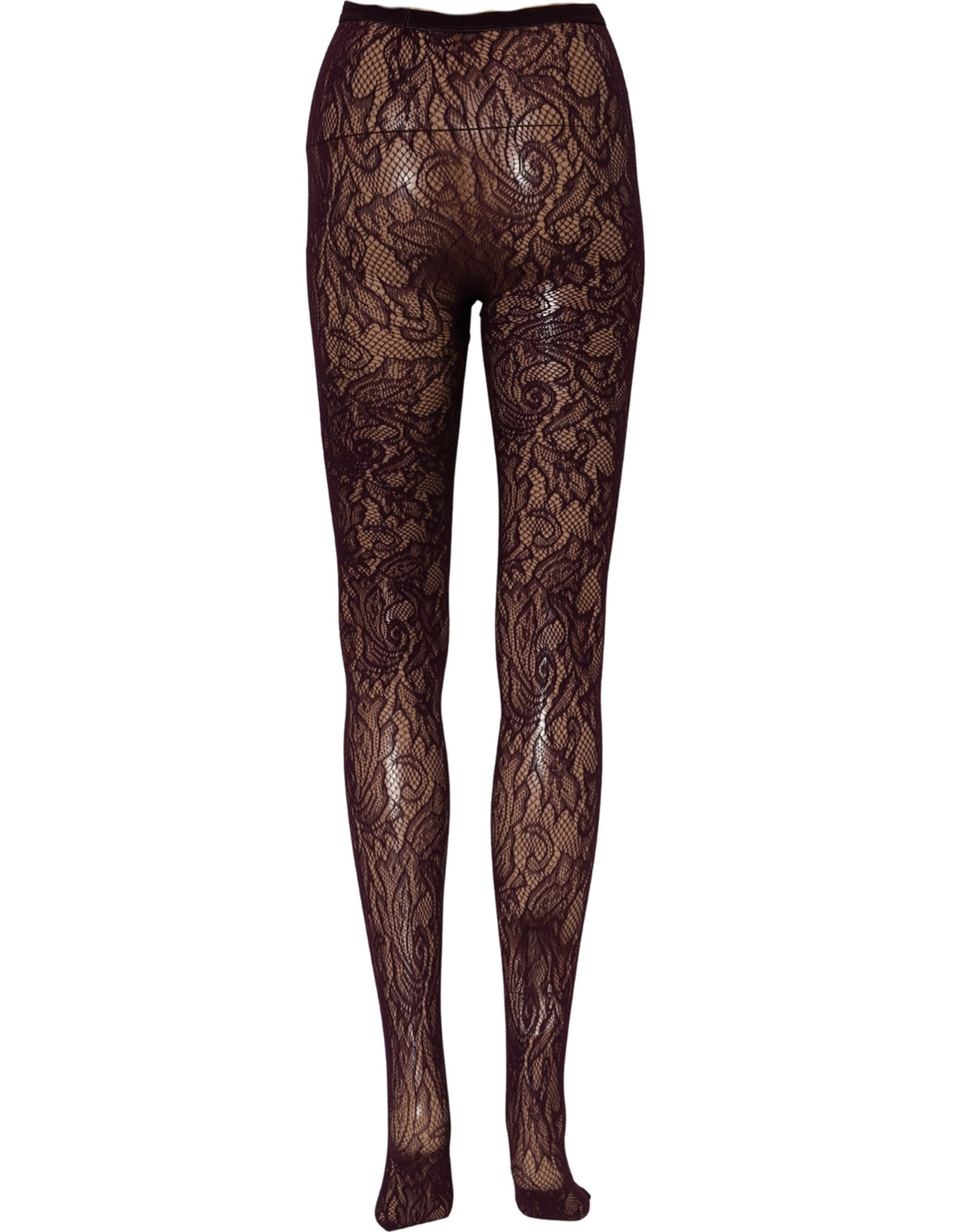 Collants résille floraux violets Dries Van Noten